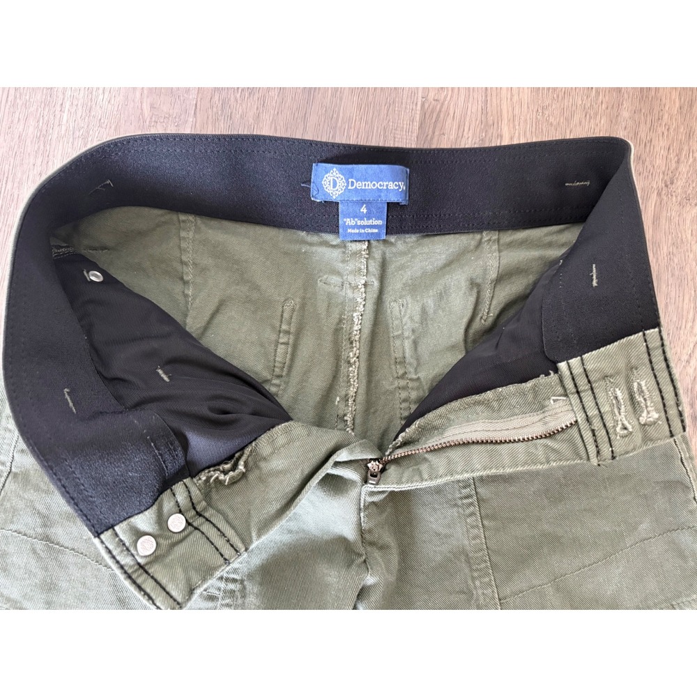 Democracy Ab Solution Olive Green Wide Leg Cargo Utility Pants Wide Leg Size 4 - Picture 5 of 9